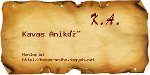 Kavas Anikó névjegykártya