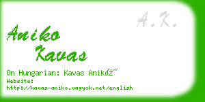 aniko kavas business card